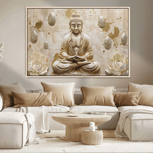 Serene Buddha Wall Art | Yoga Room Decor and Meditation Wall