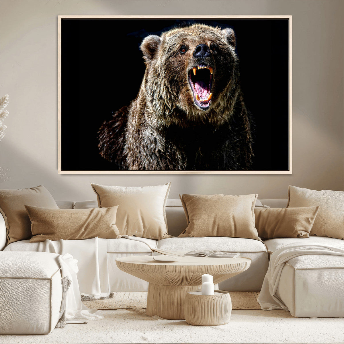 Grizzly Bear Canvas Print | Wildlife Wall Art for Cabin