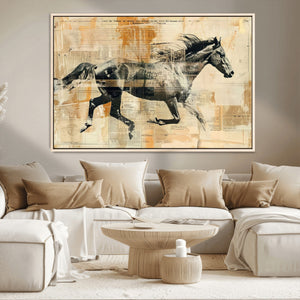 Chines Style Running Horse Western Wall Art | Farmhouse Wall
