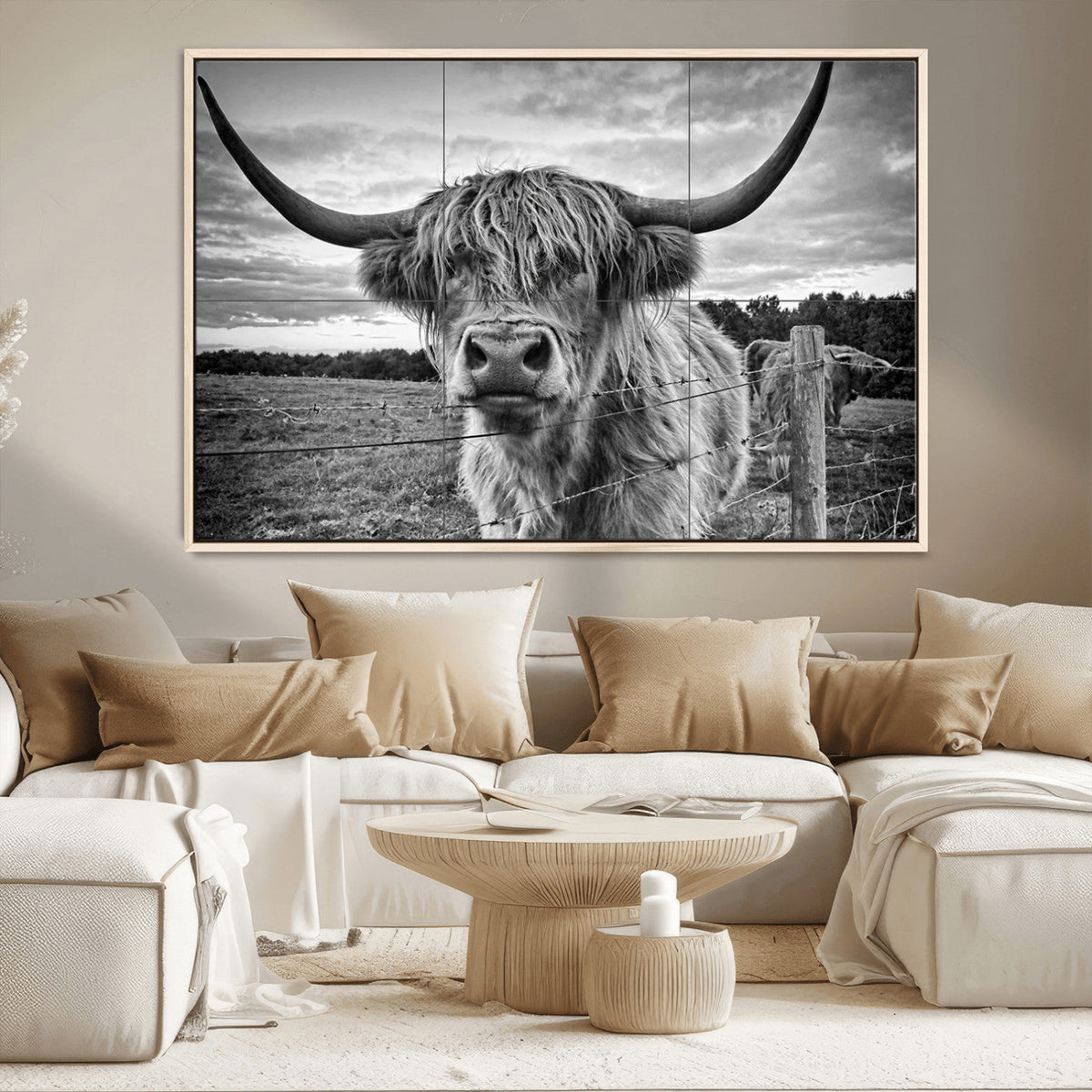 Scottish Highland Cow Wall Art Canvas Print | Ready to Hang