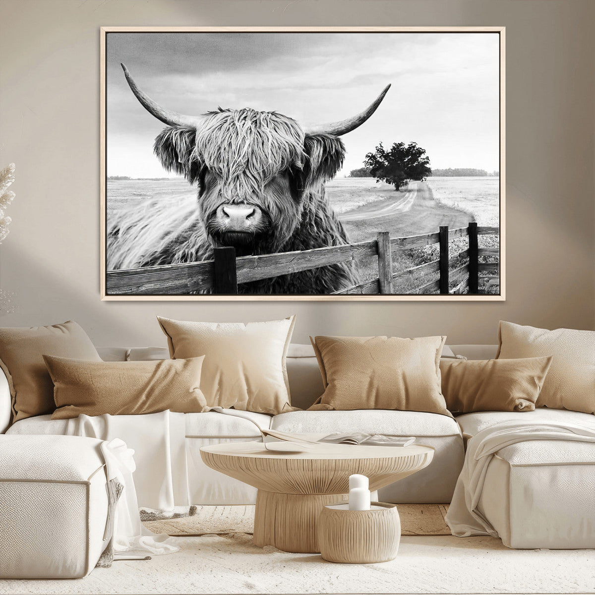 Scottish Highland Cow Wall Art | Rustic Farmhouse Décor |