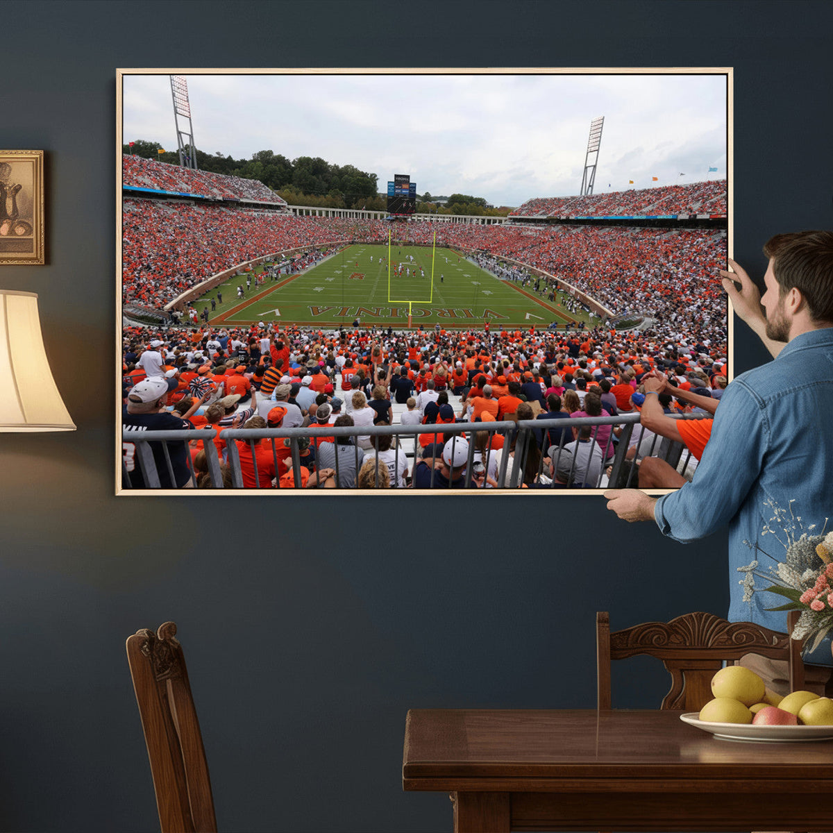 Virginia Cavaliers Football Team Print - Charlottesville Scott Stadium Print Wall Art Canvas