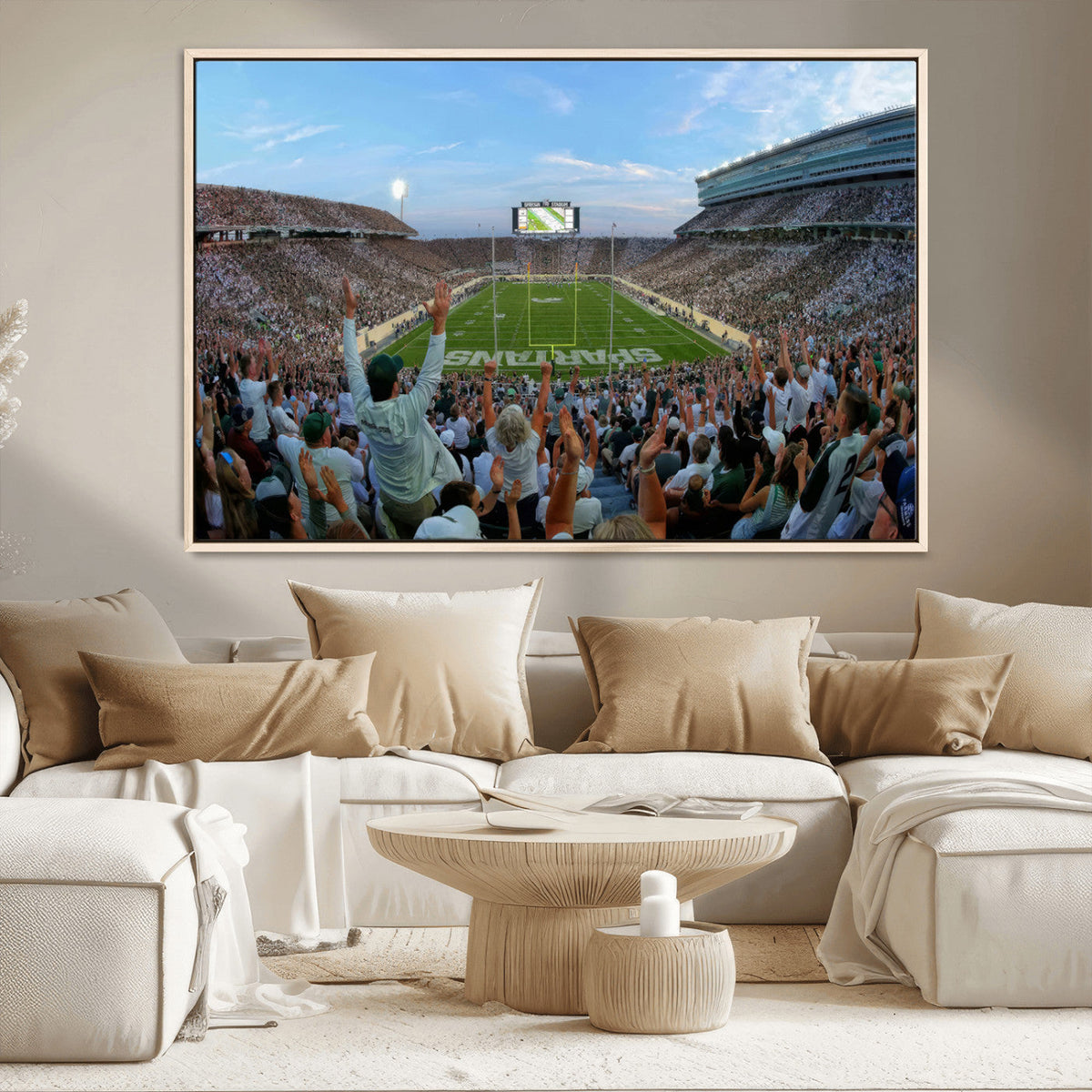 Michigan State Spartans Football Team Art Print - East