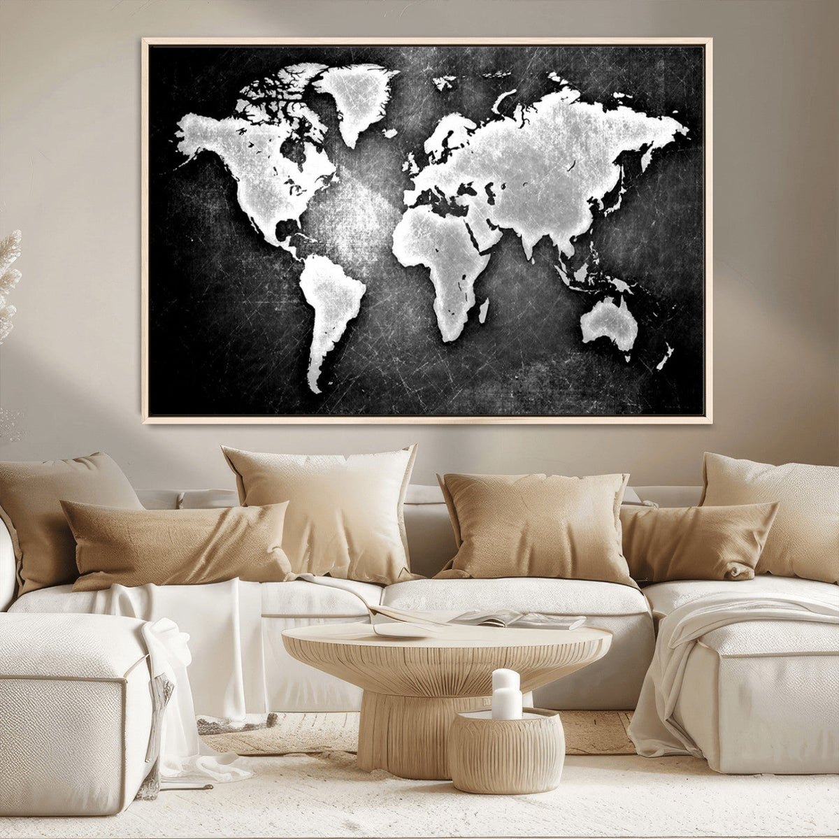 World Map Wall Art Canvas Print – Framed Wall Art for