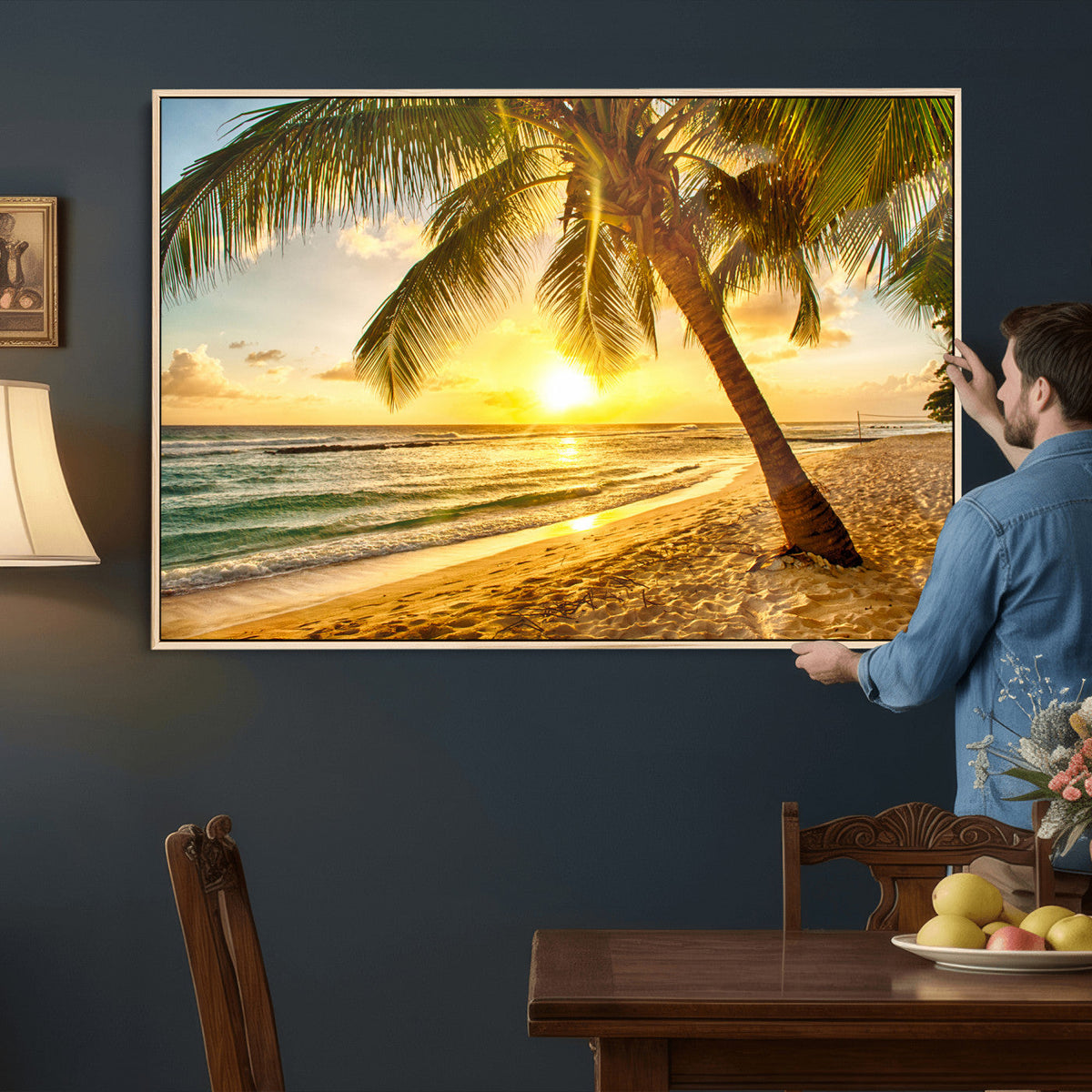 Beach Sunset Canvas Wall Art Print - Tropical Beach Canvas