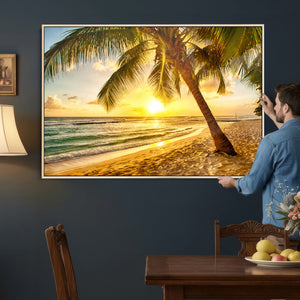 Beach Sunset Canvas Wall Art Print - Tropical Beach Canvas