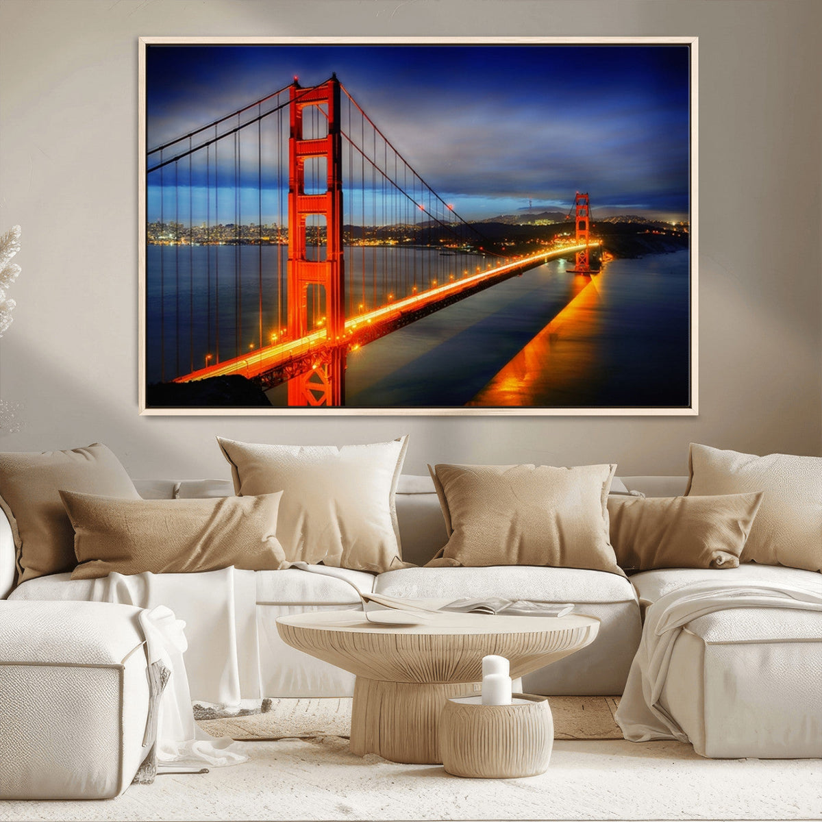 Large Wall Art San Francisco Canvas Print - Wonderful Golden