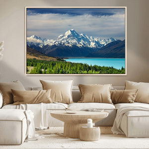Mount Cook and Lake Pukaki Canvas Wall Art Print – Majestic