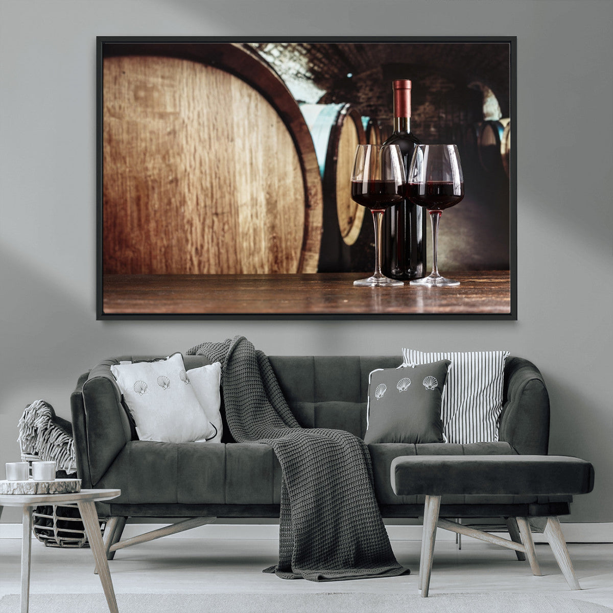 Wine and Barrel Wall Art Canvas Print