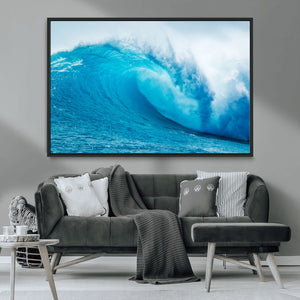Big Ocean Surfing Wave Wall Art Canvas Print