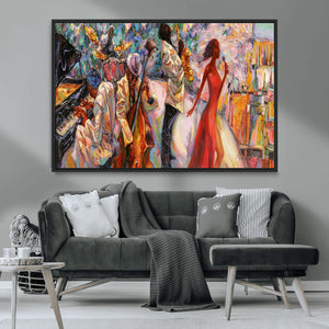 Abstract Afro American Jazz Canvas Wall Art | Music-Inspired