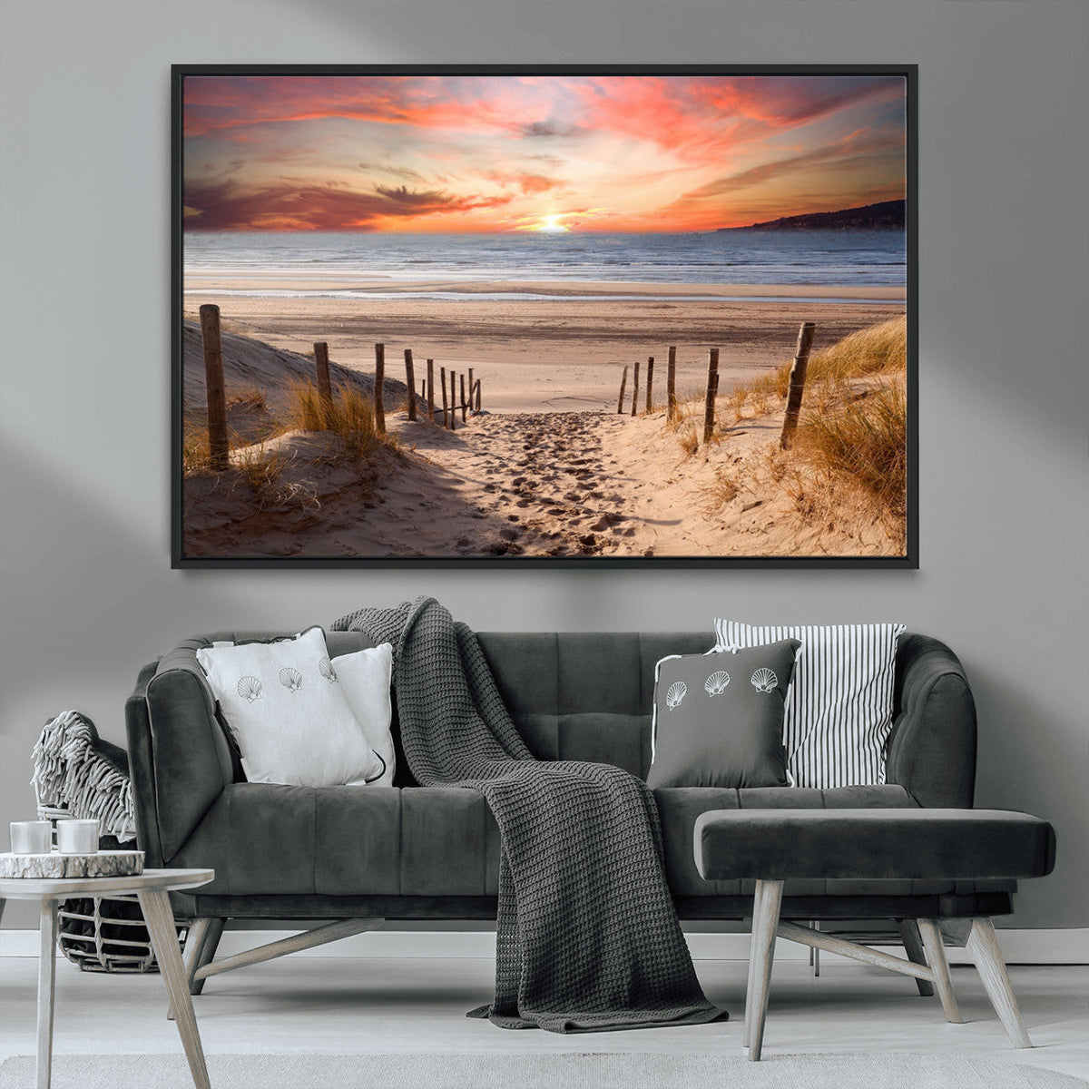 Sunset on the Sea Wall Art Canvas Print