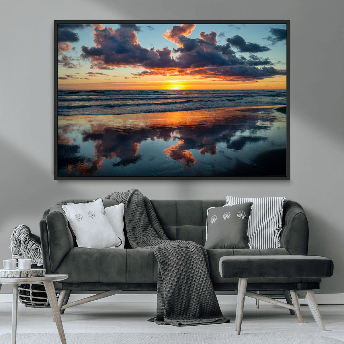 Beach Sunset Print - Stunning Ocean Canvas Artwork with