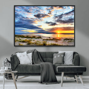 Sunset On The Ocean Wall Art Canvas Print