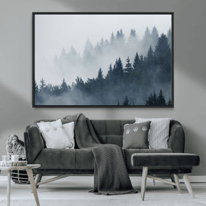 Foggy Pine Forest Wall Art Canvas Print