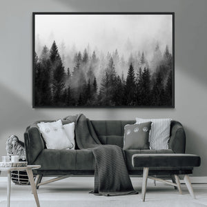 Fogy Forest Canvas Wall Art Print - Mountain Wall Art with