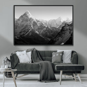 Everest Himalaya Mountain Peaks Black & White Triptych