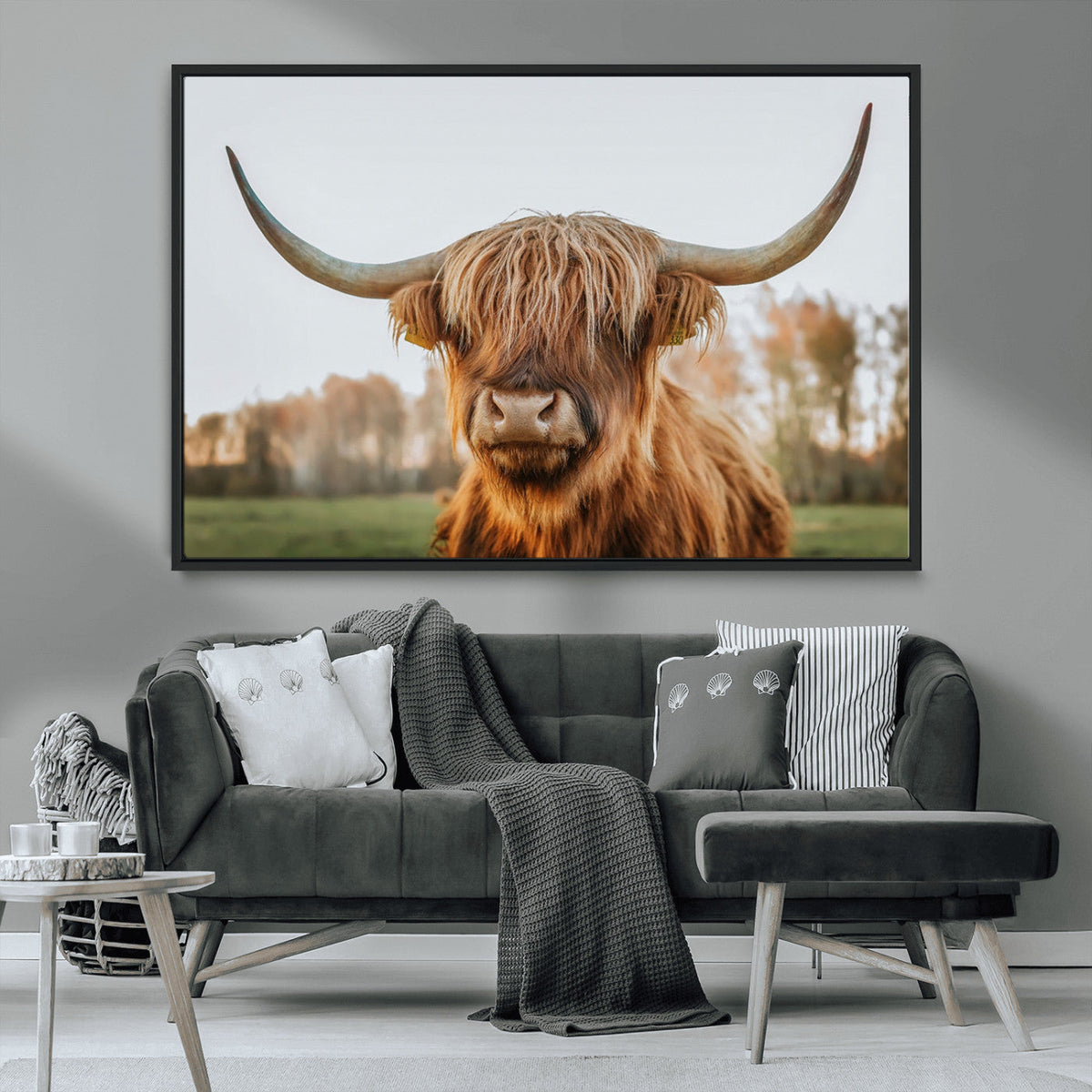 Highland Cow Animal Scottish Cattle Art Print Farmhouse Wall