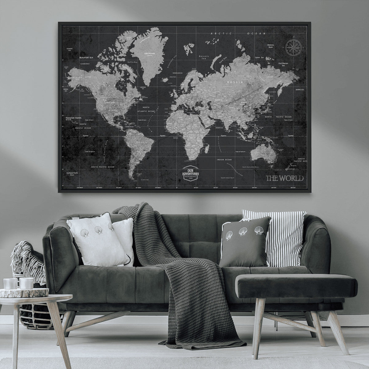 World Map Canvas Print – Detailed Map of the World Wall Art