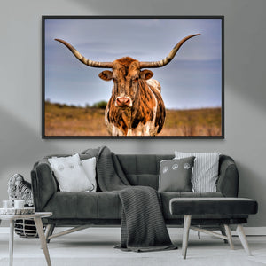 Texas Longhorn Wall Art Print, Framed Longhorn Cow Wall Art