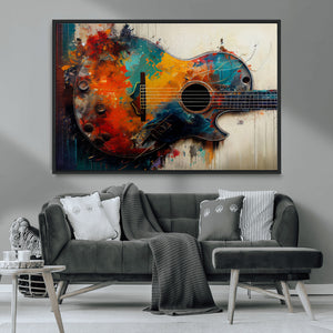 Abstract Guitar Wall Art Canvas | Vibrant Music-Inspired Art