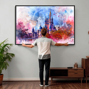 Disney Wall Art: Dreamy Watercolor Cinderella Castle Canvas