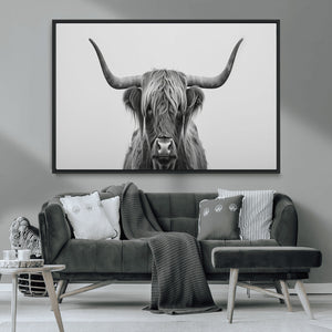 Farmhouse Longhorn Wall Art Canvas Print, Longhorn Texas