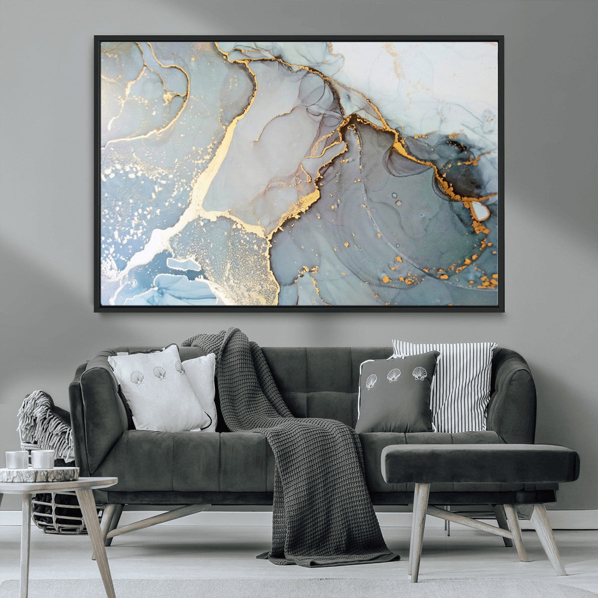 Large Abstract Marble Wall Art Canvas Print for Living Room