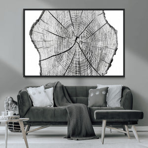 Rustic Tree Ring Wall Art Canvas Print – Framed and Ready to