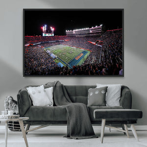Ben Hill Griffin Stadium Night Game Triple Canvas Wall Art -