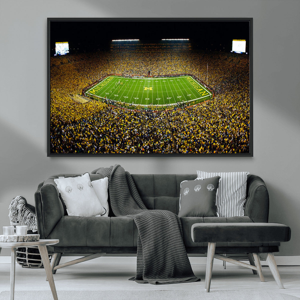 Stadium in Michigan Wall Art Canvas Print, Framed American