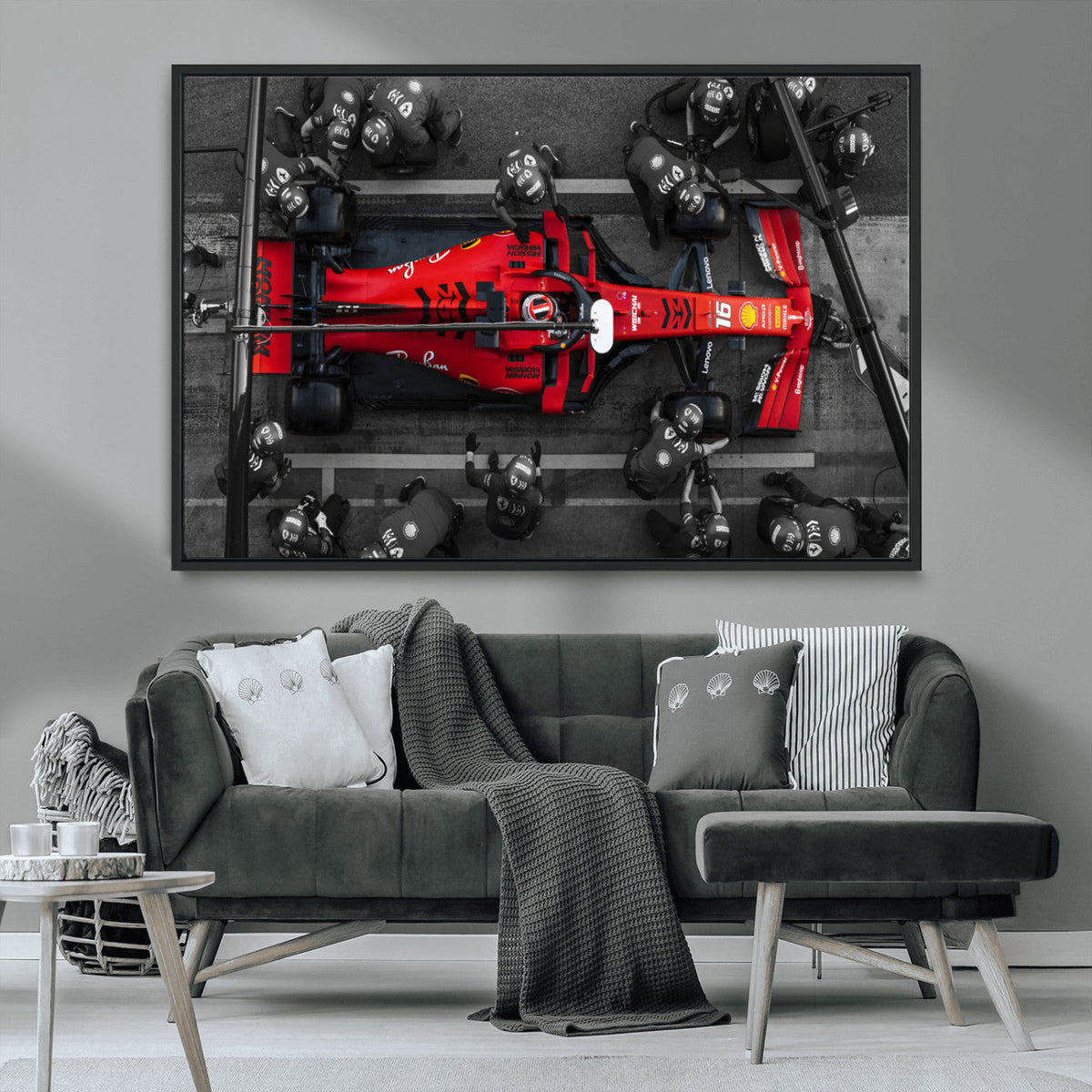 Ferrari Pit Stop Canvas Wall Art – Precision and Speed