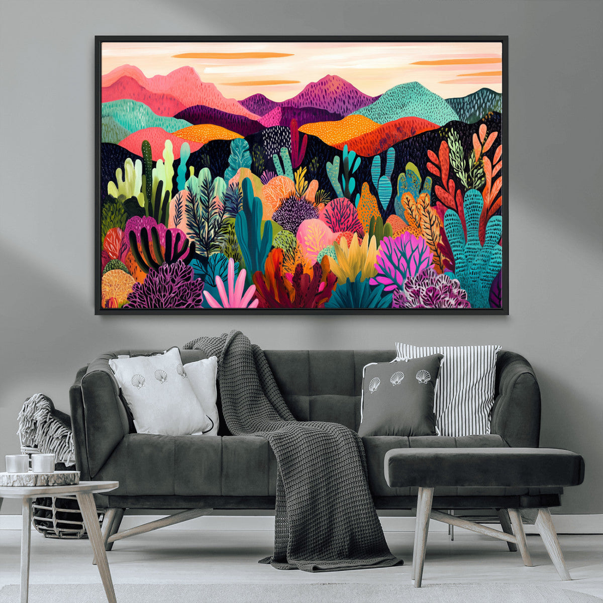 Abstract Kusama Print - Landscape Canvas Wall Art Print -