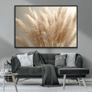 Pampas Grass Canvas Wall Art - Elegant Neutral Decor for