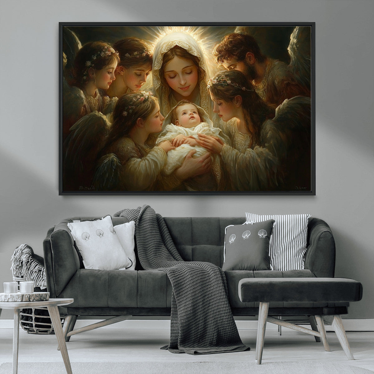 Mary Jesus Canvas Wall Art Print - Madonna and Child with