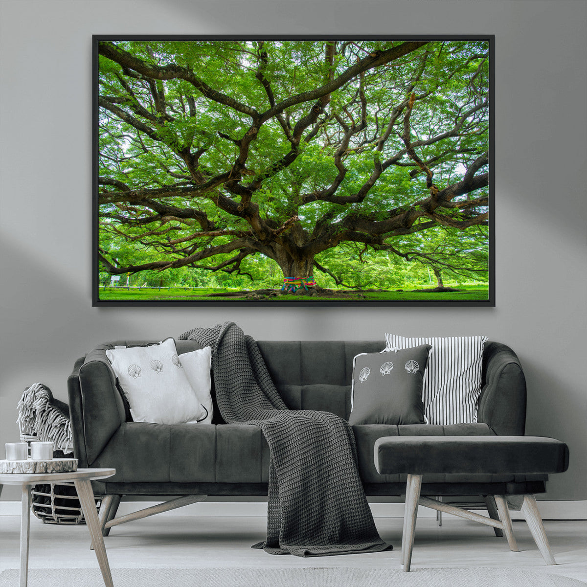 Oak Tree Wall Art Print, Forest Canvas Wall Art for Home and