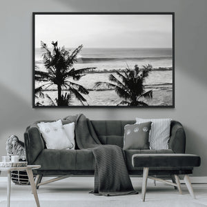 Tropical Coastline Wall Art Canvas Print – Framed Palm Trees