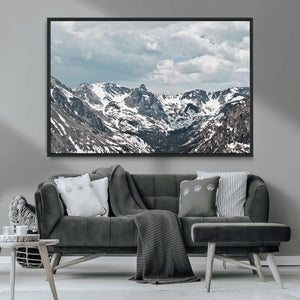 Snowy Peaks Wall Art Canvas Print – Alpine Wilderness