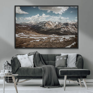 Mountain Landscape Wall Art Canvas Print – Framed Snowy