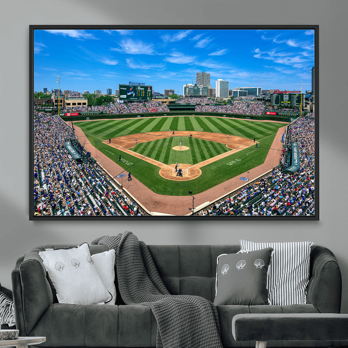 Wrigley Field Baseball Stadium Canvas Wall Art – Packed