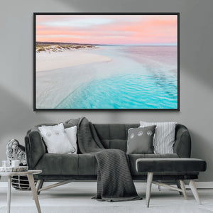 Serene Pastel Beach Wall Art Canvas Print, Tranquil Coastal