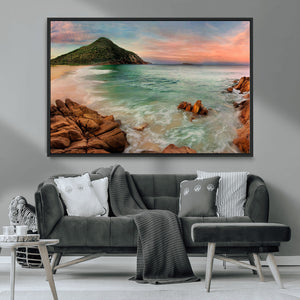 Coastal Landscape Wall Art Canvas Print – Rocky Shore and