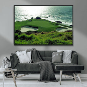 Coastal Golf Course Wall Art Canvas Print – Scenic Green