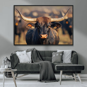 Majestic Texas Longhorn Bull Rustic Farm Animal Strong