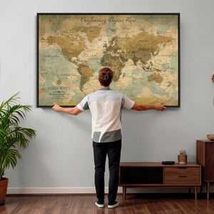 Personalized Custom World Map Wall Art Print – Add Your