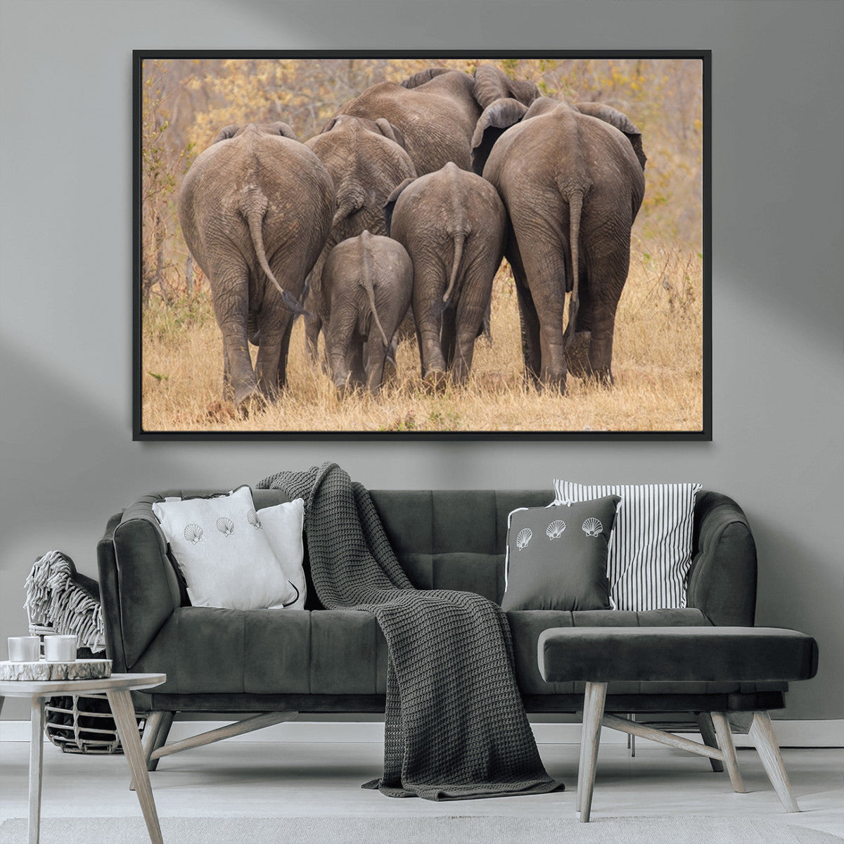 Wild Elephant Wall Art Canvas Print