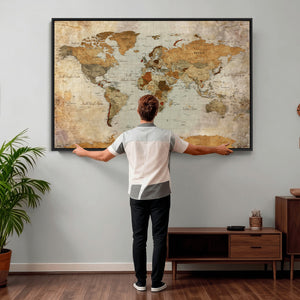 World Map Canvas Print – Detailed Map of the World Wall Art