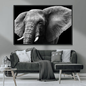 Big Elephant Close Up Wall Art Canvas Print