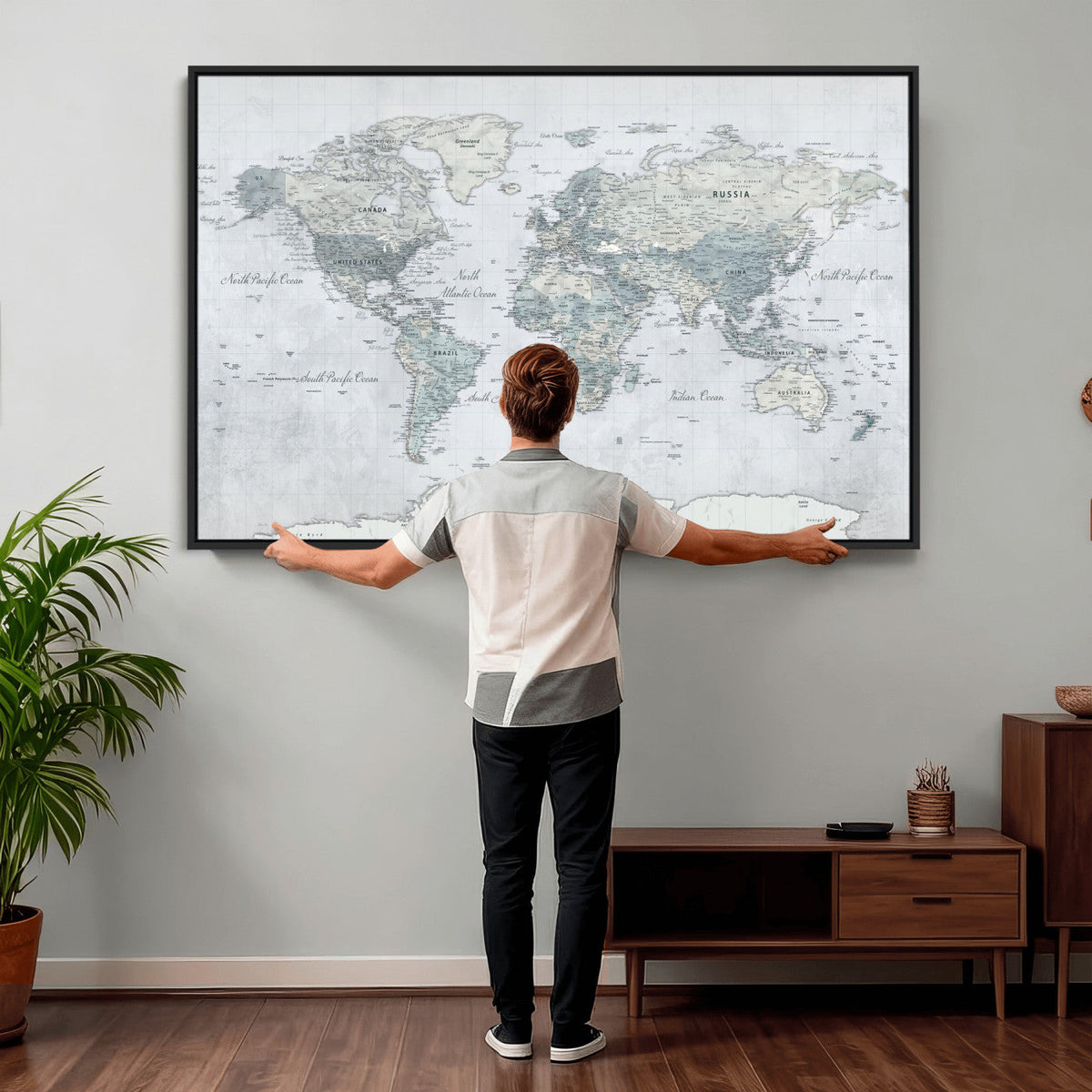 World Map Canvas Print – Detailed Map of the World Wall Art
