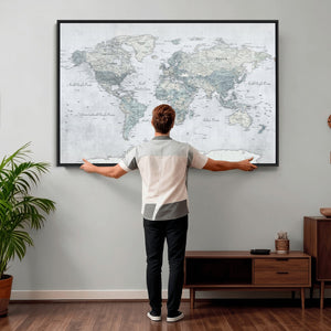 World Map Canvas Print – Detailed Map of the World Wall Art